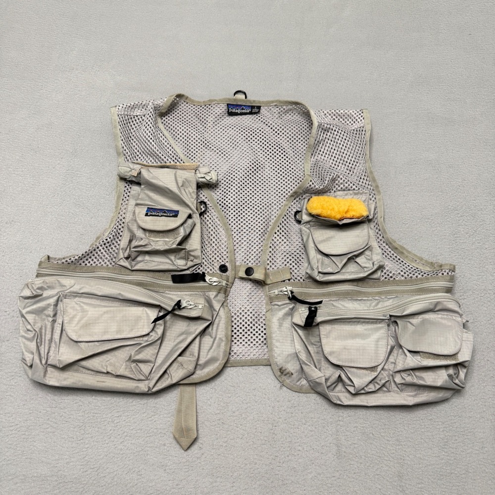 Patagonia Fly Fishing Vest L Mesh Ripstop Multi Pocket Utility Outdoor Vintage